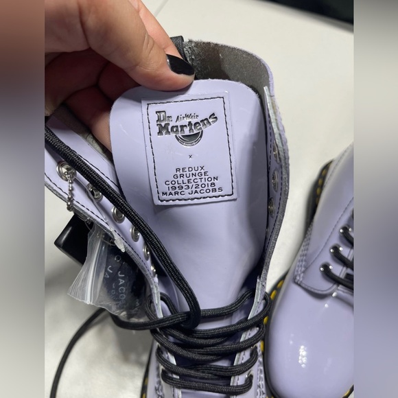 NWT New Marc Jacobs x Dr. Martens Redux Grunge Collection Leather Boot In Lilac - Picture 9 of 12